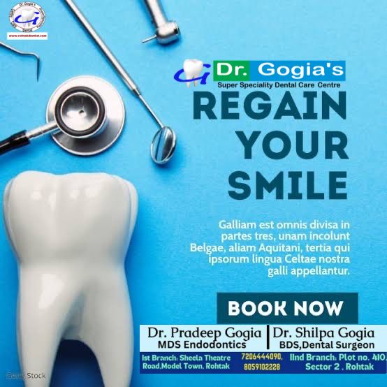 Regain your smile with professional dental treatments at Dr. Gogia's Super Specialty Dental Care Centre in Rohtak – expert care for a confident smile