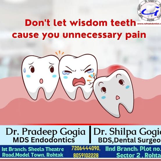 Wisdom tooth pain treatment at Dr. Gogia’s Super Specialty Dental Care Centre in Rohtak – gentle and effective care for lasting relief